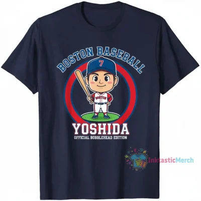 Official Masataka Yoshida Boston Baseball Bobblehead Fan T-Shirt - MLB Apparel