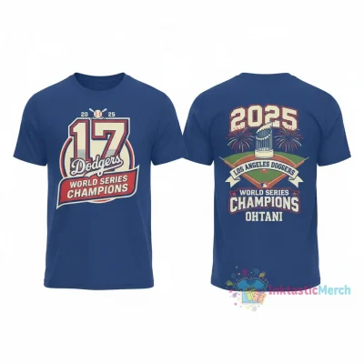 Shohei Ohtani 17 Los Angeles Dodgers 2025 World Series Champions Two-Sided Fan T-Shirt