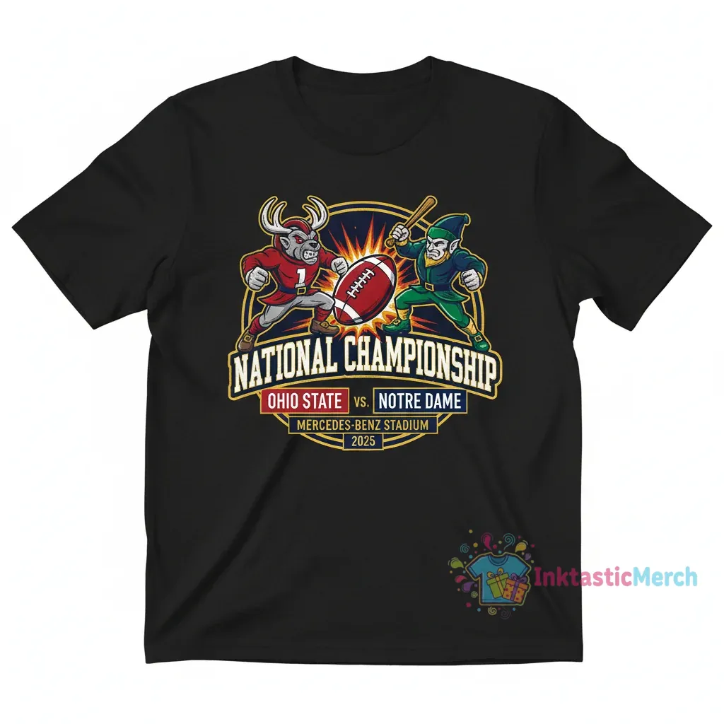 Ohio State vs Notre Dame National Championship 2025 Fan Tee 1 Ohio State vs Notre Dame National Championship 2025 Fan Tee