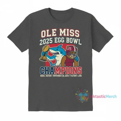Ole Miss Rebels 2025 Egg Bowl Champions Mascot Tee