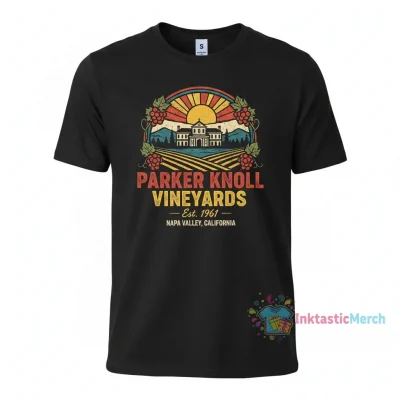 Parker Knoll Iconic Vineyard The Parent Trap T-Shirt - Men's Heavyweight Black, Size S