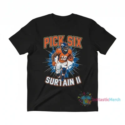 Pat Surtain II Denver Broncos Pick 6 Graphic Tee - Durable & Stylish