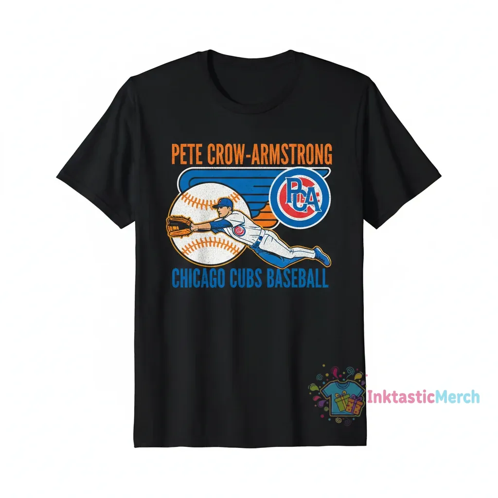 PCA Pete Crow-Armstrong Chicago Cubs Graphic Tee 1 PCA Pete Crow-Armstrong Chicago Cubs Graphic Tee