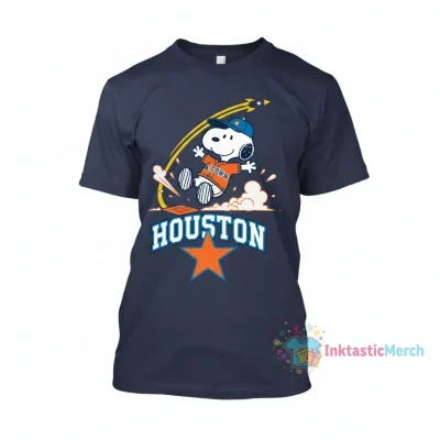 Peanuts Snoopy Houston Astros H-Town T-Shirt - Official Licensed Merchandise