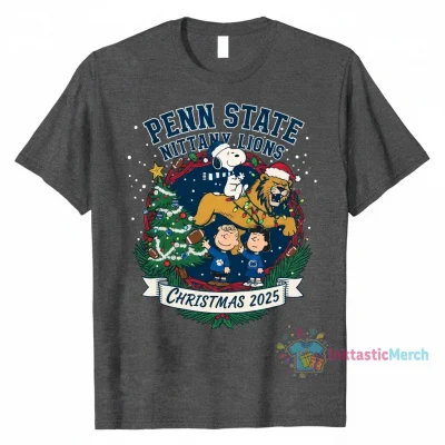 Penn State Nittany Lions Snoopy Peanuts Christmas 2025 Tee
