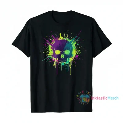 Percy Jackson Nico di Angelo Skull Splatter T-Shirt | Black, Size S