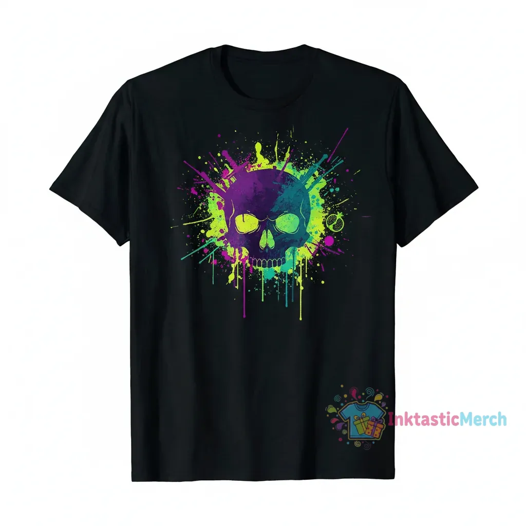 Percy Jackson Nico di Angelo Skull Splatter T-Shirt | Black, Size S 1 Percy Jackson Nico di Angelo Skull Splatter T-Shirt | Black, Size S