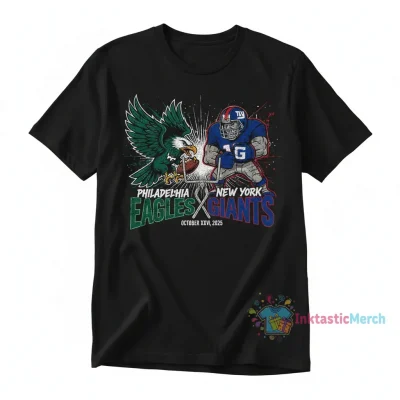 Eagles vs Giants 2025 Caricature Tee