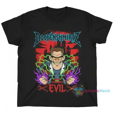 Phineas and Ferb Doofenshmirtz Metal T-Shirt - "Evil Incorperated" Design