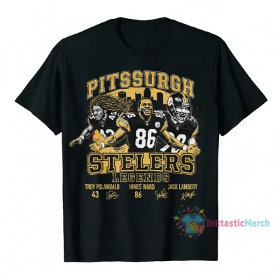 Pittsburgh Steelers Legends: Polamalu, Ward, Lambert Fan Tee