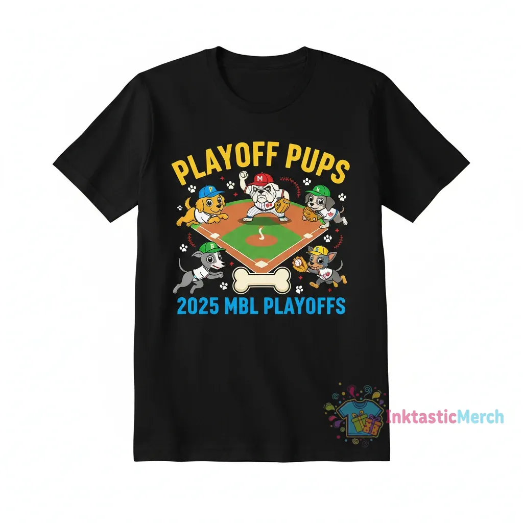 Playoff Pups 2025 MLB Playoffs T-Shirt 1 Playoff Pups 2025 MLB Playoffs T-Shirt
