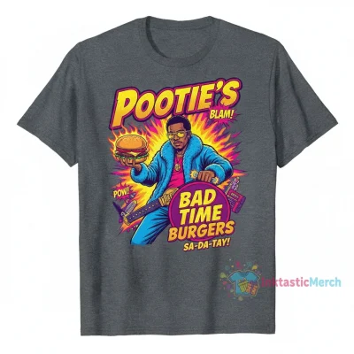 Pootie's Bad Time Burgers T-Shirt Men's Heavyweight Tee - Pootie Tang Inspired - Sport Grey - Size M