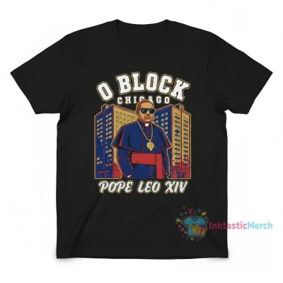 Pope Leo XIV O Block Chicago Photo T-Shirt - Durable & Vibrant Style