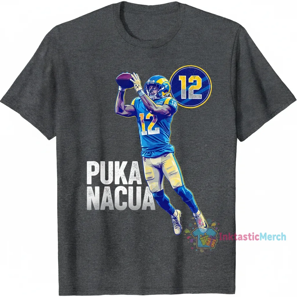 Puka Nacua 12 Los Angeles Rams Player Name & Number T-Shirt 1 Puka Nacua 12 Los Angeles Rams Player Name & Number T-Shirt