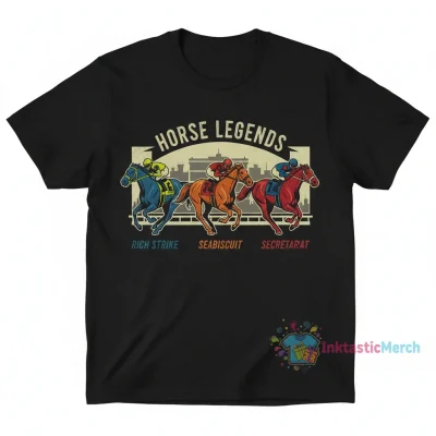 Legendary Racehorses Tee - Black, Size S