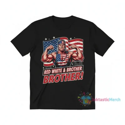 Red White and Brother Hulk Hogan 4th of July Shirt