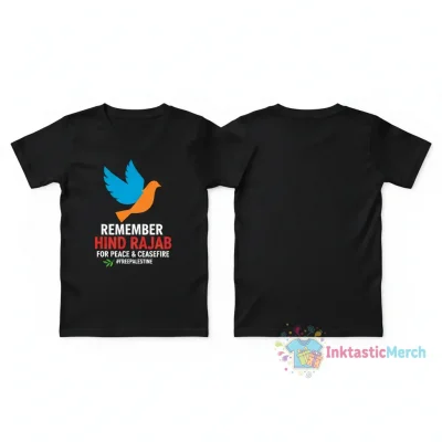 Hind Rajab 3D V-Neck T-Shirt for Gaza - Peace & Charity Gift