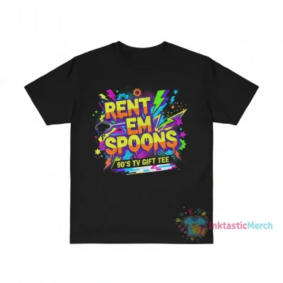 Rent Em Spoons 90's TV Gift Tee - Youth Heavyweight T-Shirt (XL, Black)