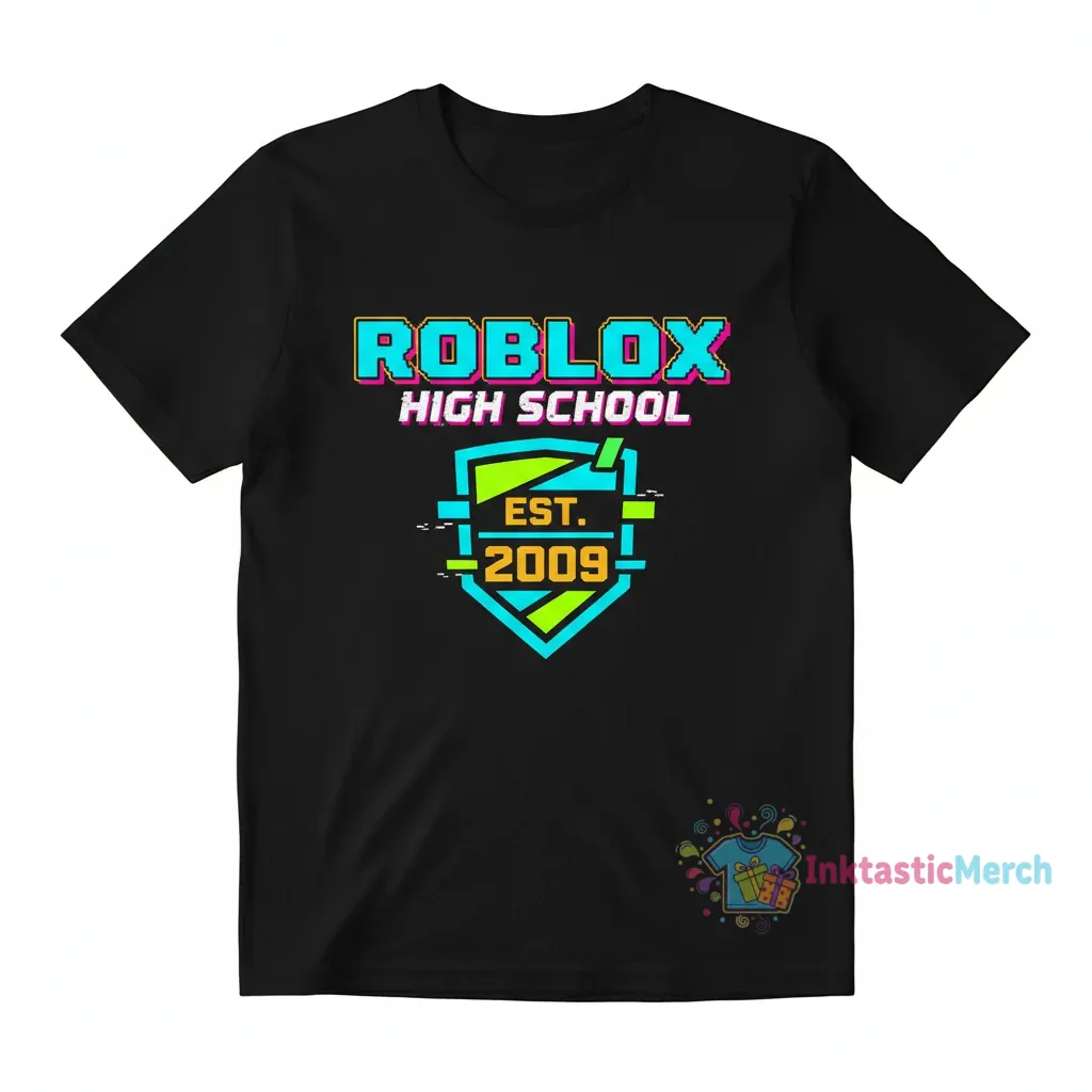 Roblox High School Est 2009 T-Shirt | Retro Gaming Apparel 1 Roblox High School Est 2009 T-Shirt | Retro Gaming Apparel
