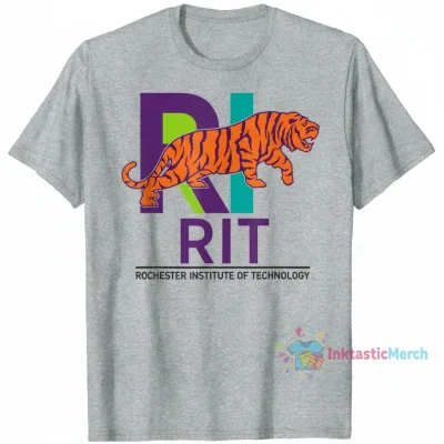 Rochester Institute of Technology RIT Men's Heavyweight T-Shirt - Sport Grey, Size M