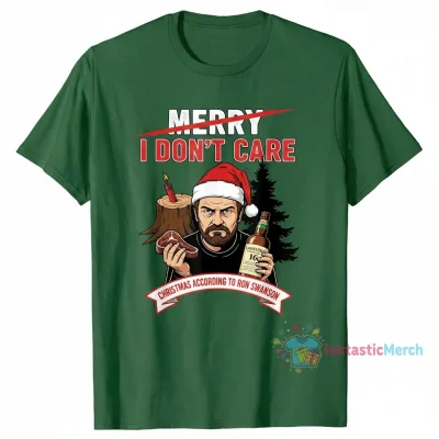 Ron Swanson Christmas Sweater - 'I Don't Care If It's Merry' Quote