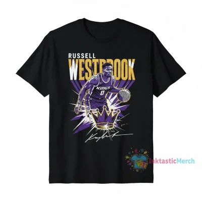 Russell Westbrook Sacramento Kings Shattered Signature T-Shirt