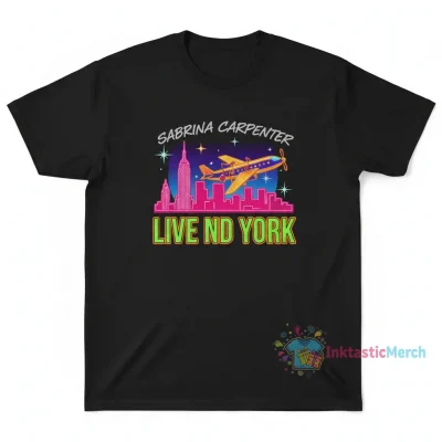 Sabrina Carpenter Embroidered Live From New York T-Shirt - Exclusive Fan Apparel