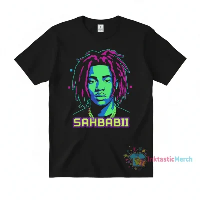 Sahbabii Big Face Tee - Men's Heavyweight T-Shirt - Black (Size S)