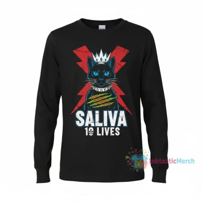 Saliva Band Logo 10 Lives Classic Long Sleeve Youth T-Shirt - XL Black
