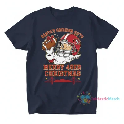 San Francisco 49ers x Santa Claus NFL Merry Christmas T-Shirt