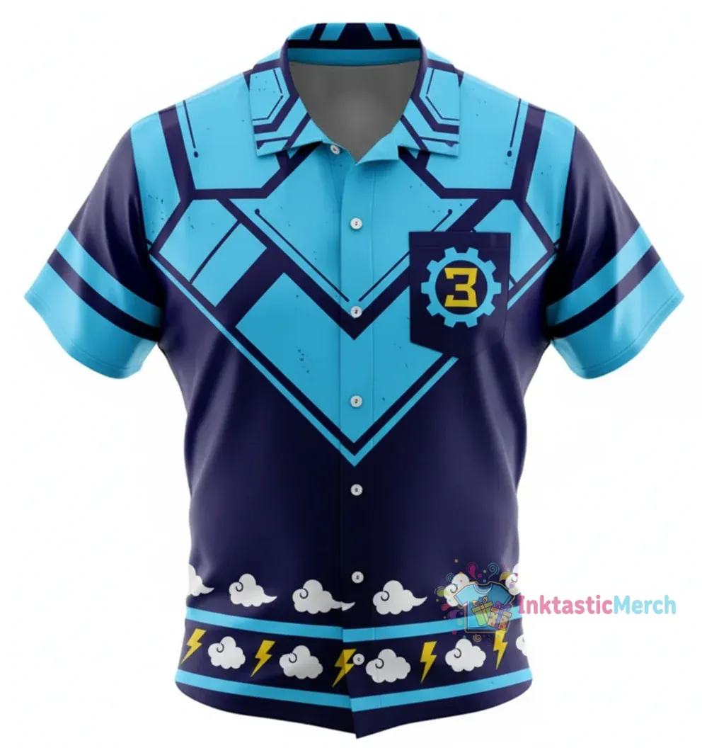 Sanji Skypiea Arc Aloha Hawaiian Shirt - Kids' Size M Cosplay Costume 1 Sanji Skypiea Arc Aloha Hawaiian Shirt - Kids' Size M Cosplay Costume