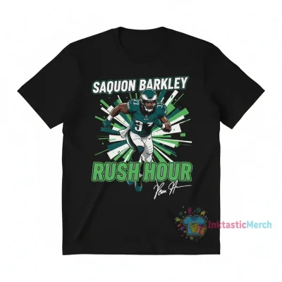 Saquon Barkley Philadelphia Eagles Autographed 'Rush Hour' Shirt
