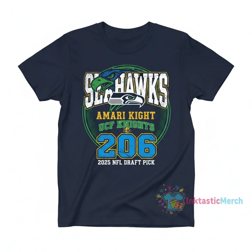 Amari Kight #206 Seahawks 2025 NFL Draft T-Shirt - UCF Knights Fan Gear 1 Amari Kight #206 Seahawks 2025 NFL Draft T-Shirt - UCF Knights Fan Gear