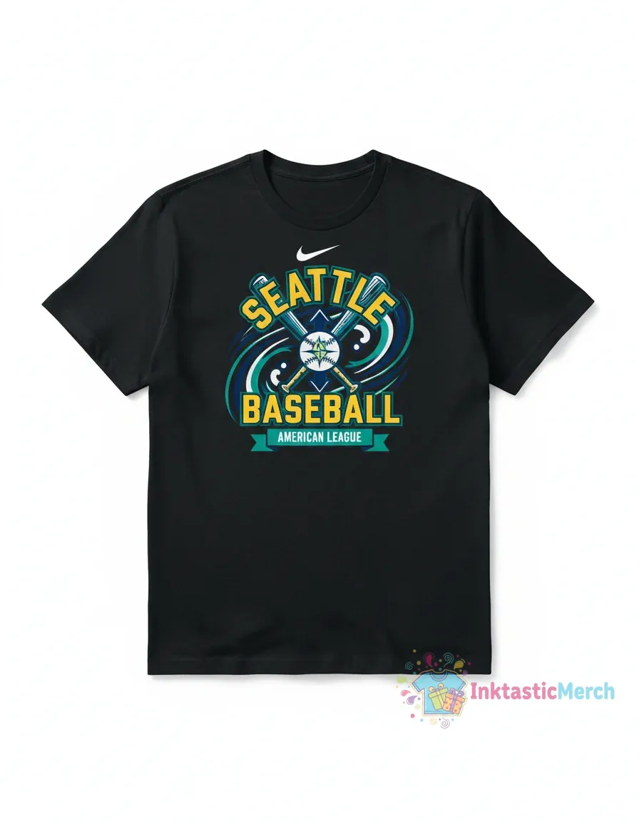 Seattle Mariners Baseball Trident American League Tee 1 Seattle Mariners Baseball Trident American League Tee