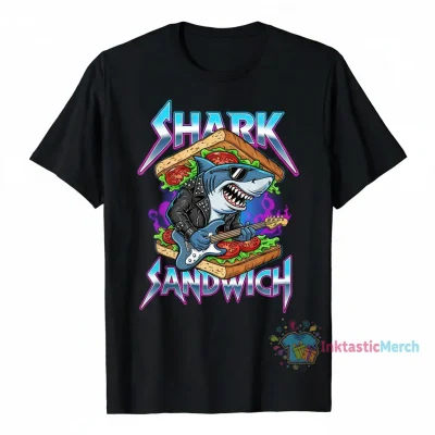 Shark Sandwich - Funny Heavy Metal T-Shirts Men's Heavyweight T-shirt