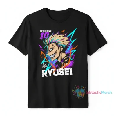 Shidou Ryusei Blue Lock Men's Heavyweight T-Shirt - Black, Size S