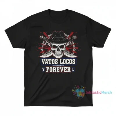 Shockstar "VATOS LOCOS Forever" Blood in Blood Out Chicano VL T-Shirt - Men's Heavyweight, Size S, Black