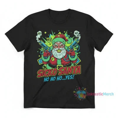 Sicko Santa Ho Ho Ho Comic T-Shirt - Festive Graphic Tee