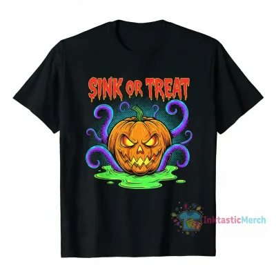 Sinjin Drowning Merch Halloween T-Shirt - Men's Heavyweight, Black, Size S