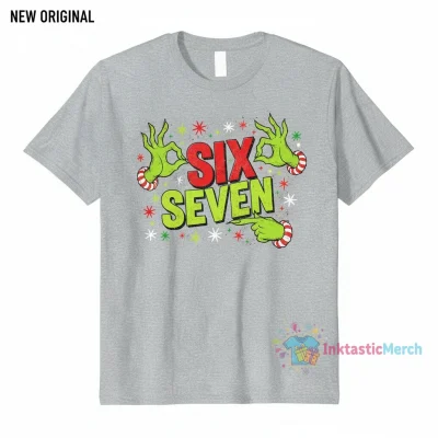 Six Seven Christmas Grinch Hand Shirt - Festive Holiday Apparel