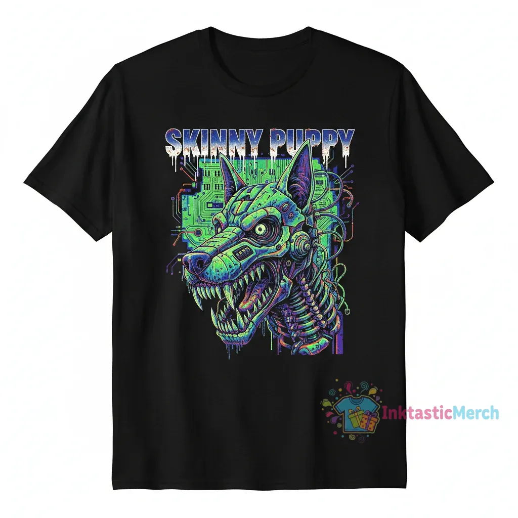 Skinny Puppy Merchandise Men's Heavyweight T-Shirt - Black, Size S 1 Skinny Puppy Merchandise Men's Heavyweight T-Shirt - Black, Size S