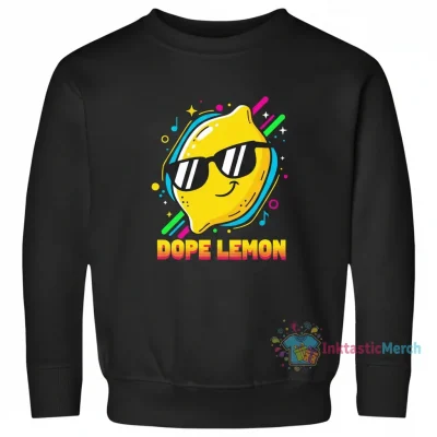 Small Dope Lemon T-Shirt Sweatshirts Kids's Crewneck Sweatshirt 4T Black