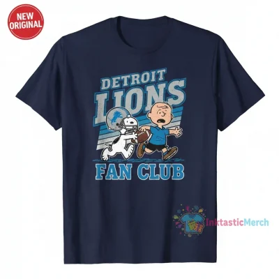 Snoopy Charlie Brown Detroit Lions Fan T-Shirt | NFL Apparel