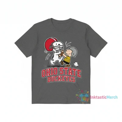 Snoopy & Charlie Brown OSU Buckeyes Football Tee