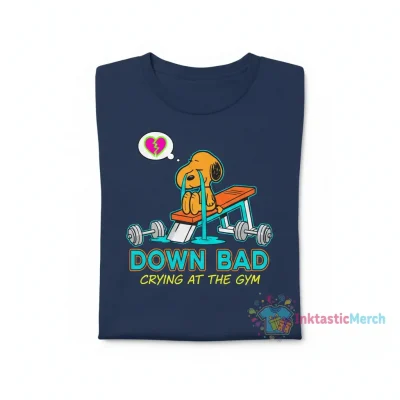 Snoopy Down Bad Crying at the Gym T-Shirt