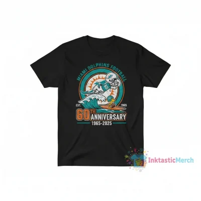 Snoopy Peanuts Miami Dolphins 60th Anniversary Shirt