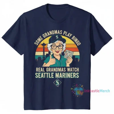 Seattle Mariners Grandma Shirt - Real Grandmas Play Bingo & Love Baseball