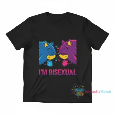 Sonic and Shadow Kissing "I'M BISEXUAL" T-shirts