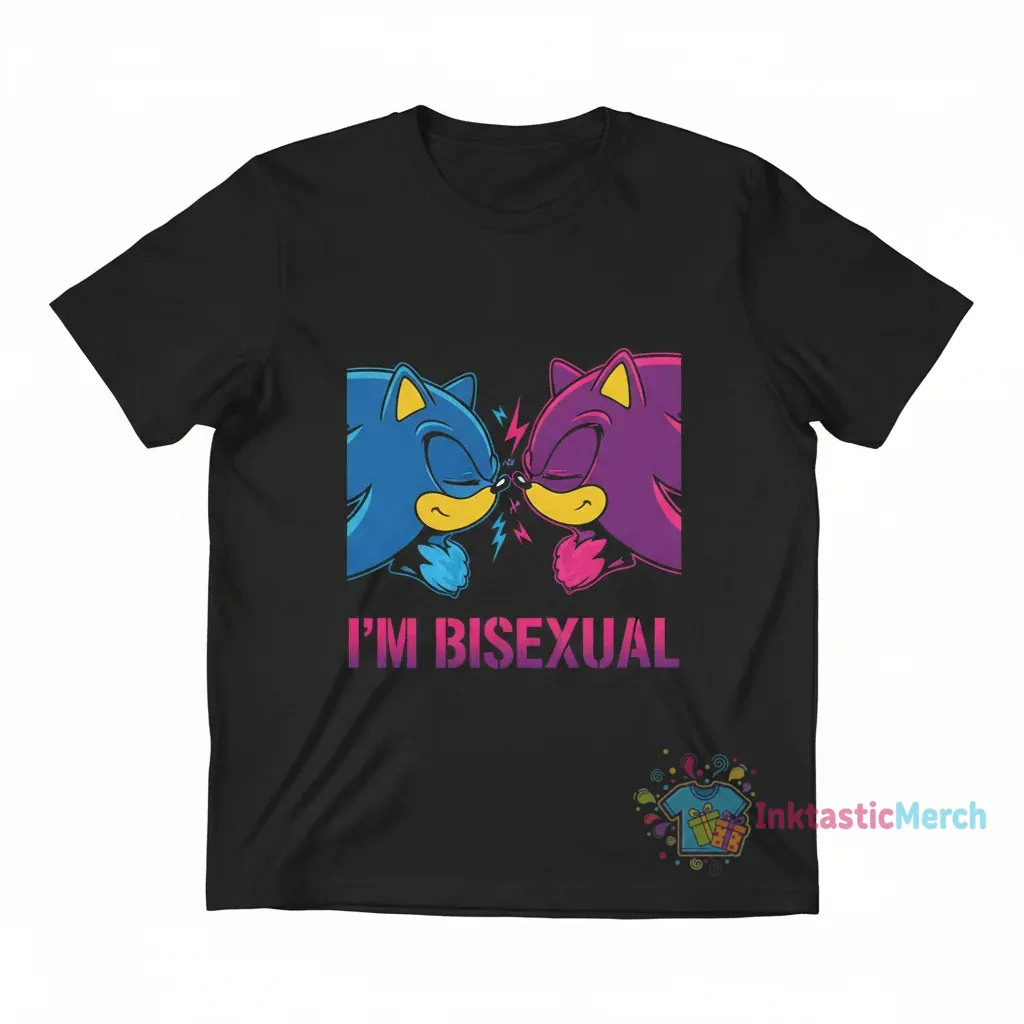 Sonic and Shadow Kissing "I'M BISEXUAL" T-shirts 1 Sonic and Shadow Kissing "I'M BISEXUAL" T-shirts