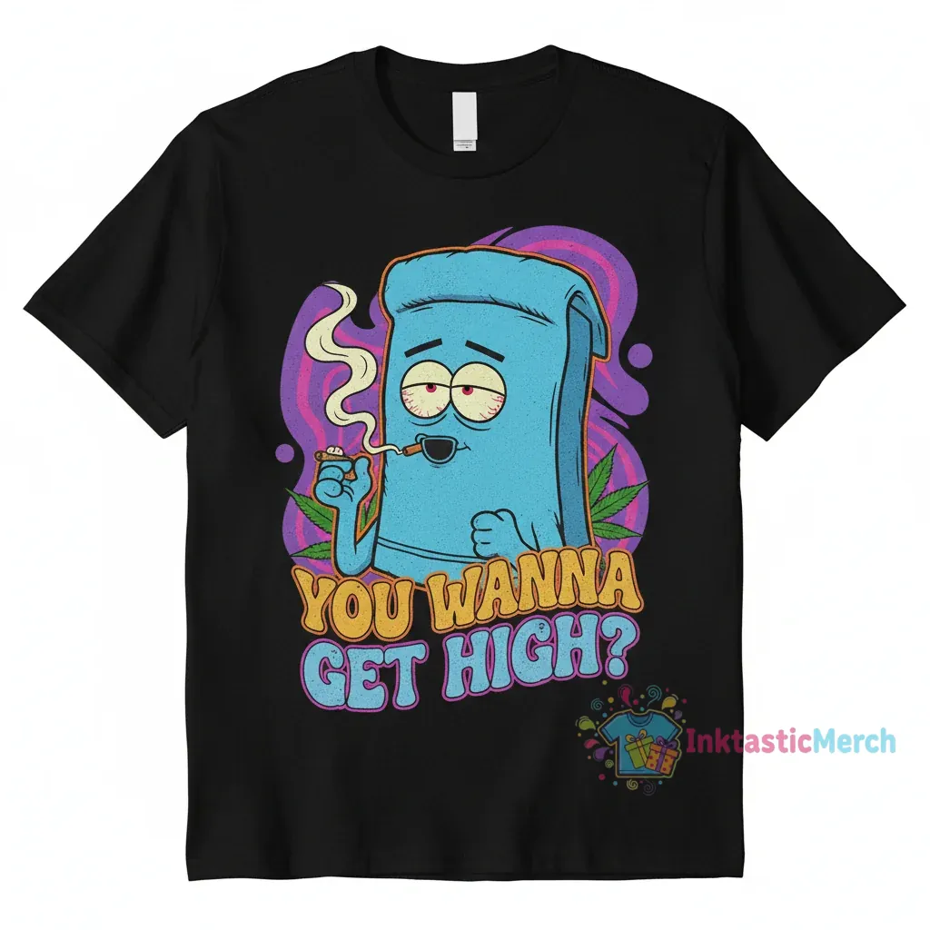 South Park Towelie "You Wanna Get High?" T-Shirt 1 South Park Towelie "You Wanna Get High?" T-Shirt